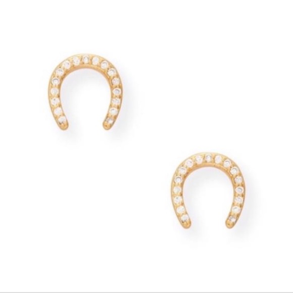kate spade Jewelry - Kate Spade Wild Ones Pave Horseshoe Studs
